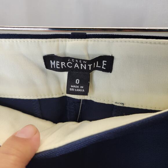 J. Crew Mercantile Women's Navy Flat Front Cropped Chino, 0, NWT - Picture 3 of 10